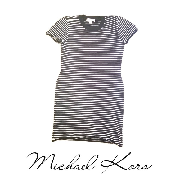 Michael Kors Striped B&W Dress/Size Xl/Size 16 - Picture 1 of 5